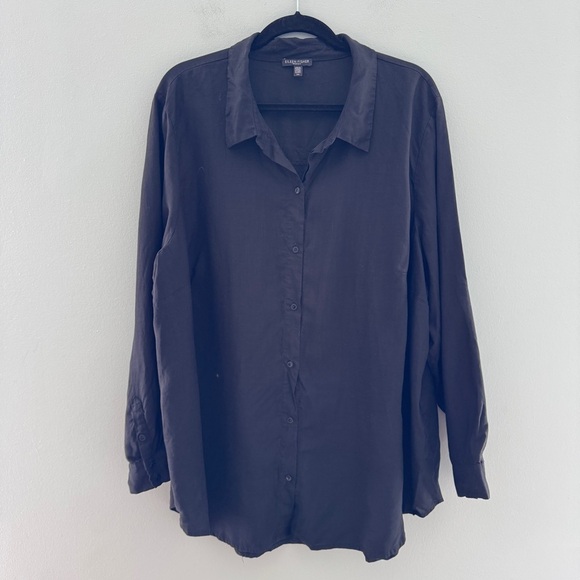 Eileen Fisher Collared Button Down Shirt - Picture 1 of 10